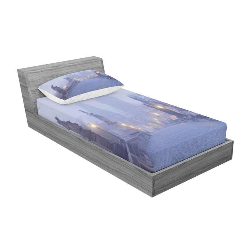 Ensemble de draps morningon tchèque streets, Ensemble de draps pour lit simple TG avec drap-hou