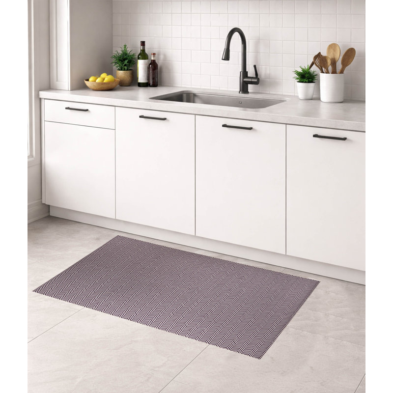 Chevy Champ Low Profile Kitchen Mat, Rectangle 4' x 6', Eggplant