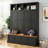 Farmhouse All-in-One Entryway Hall Tree with Cabinets, Bench and Open Cubbies, Large Mudroom Organizer-1187897434