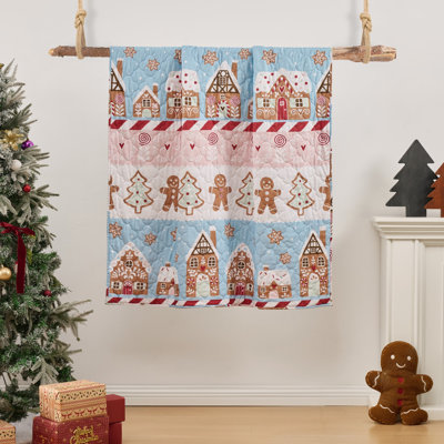 Gingerbread Lane Pastel Reversible Throw