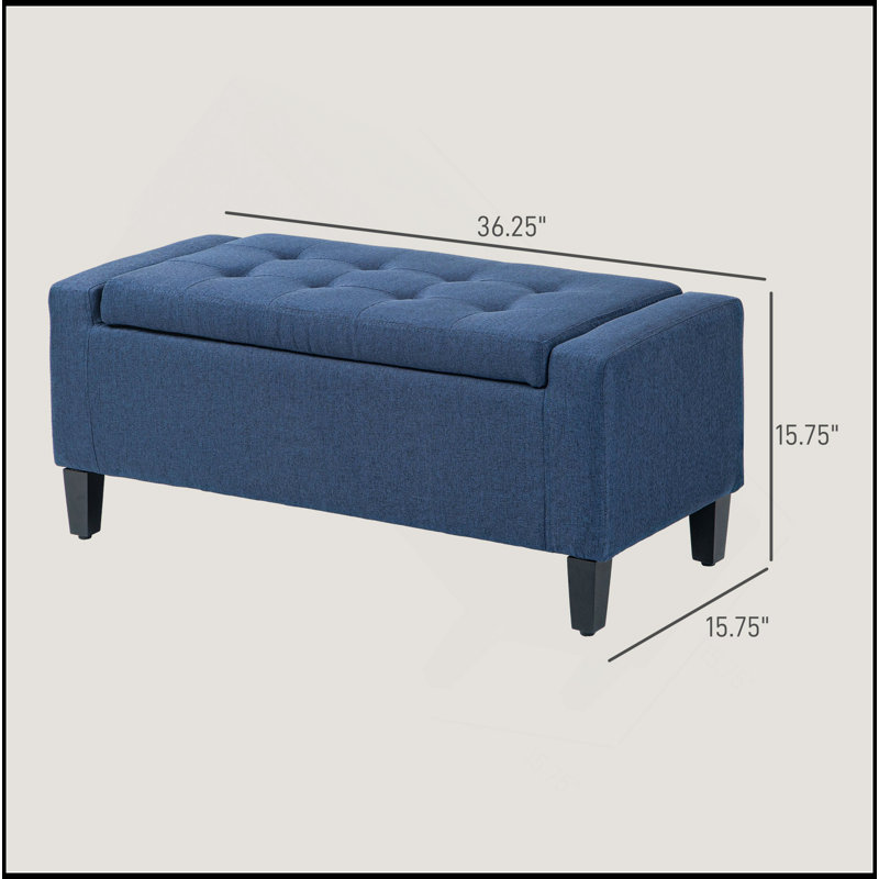 Banc de rangement pour le salon, plateau relevable avec bouton, repose-pieds polyvalent, lit et nombreuses options rembourrées pour une installation polyvalente