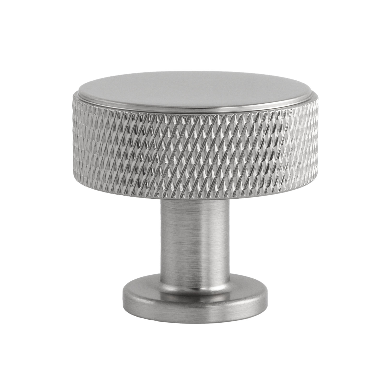 Kent Knurled Round Cabinet Knob, Satin Nickel, 1.38"