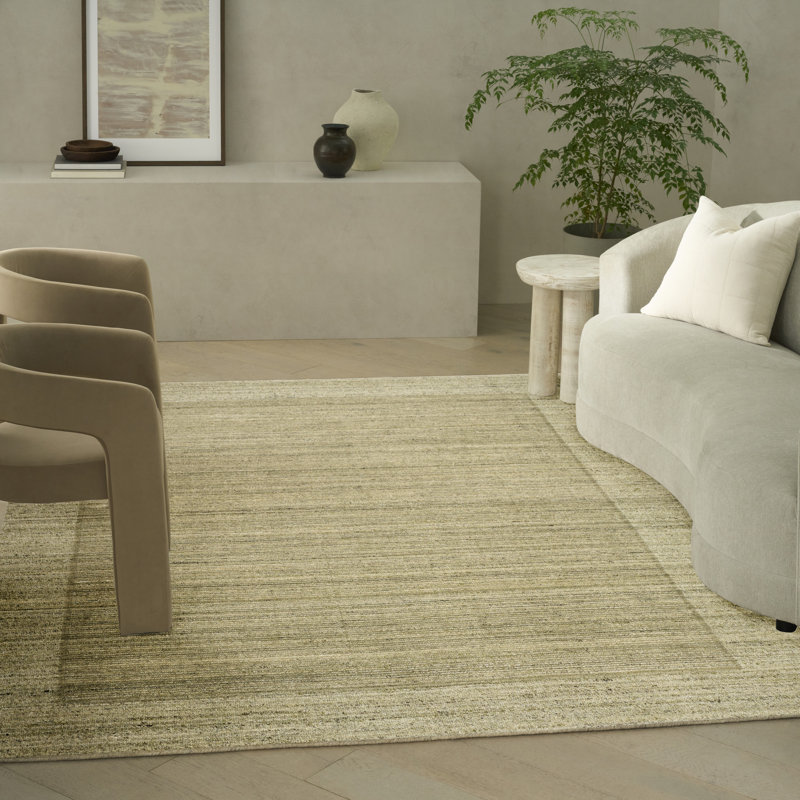 Calvin Klein CK082 Ridge 8'6" x 11'6" Sage Ivory Farmhouse Indoor Rug, Sage Ivory, Rectangle 8'6" x 11'6"