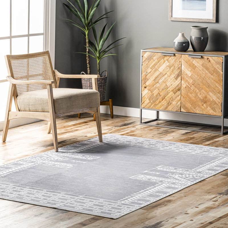 Tapis tribal géométrique lavable à la machine Joelle SpinClean, Rectangle 8 pi x 10 pi