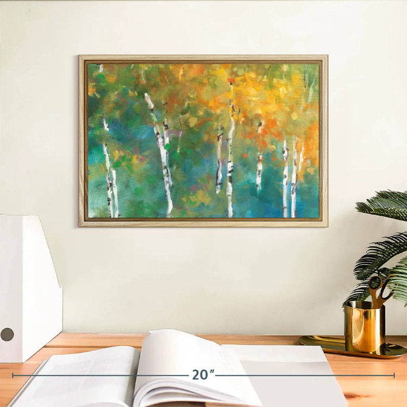 Confettis II, Cadre flottant en bois naturel, 13 po x 9 po