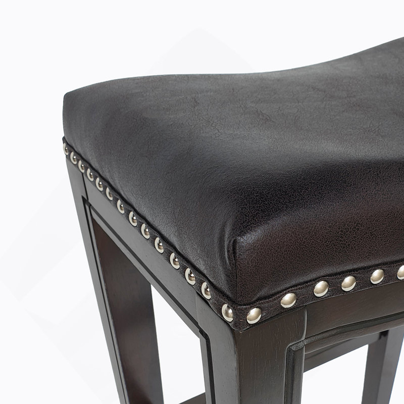 Tabouret de comptoir clouté Tiffin, Gris anthracite