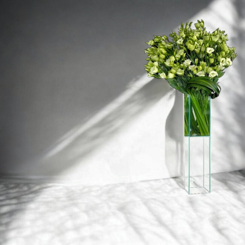 Handmade Glass Floor Vase, 28" H x 6" W x 6" D