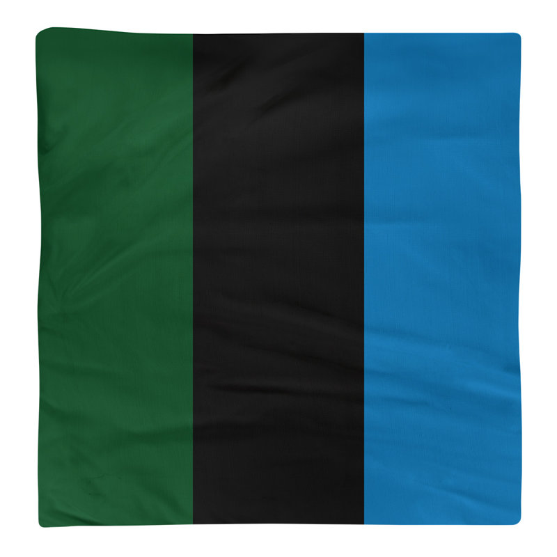 Milwaukee Striped Square Napkin, 22" W x 22" L, Good Land Green/Black/Great Lakes Blue, Polyester
