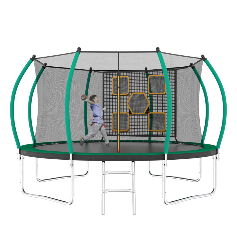 Trampoline pour enfants_103X144X144, Noir/vert
