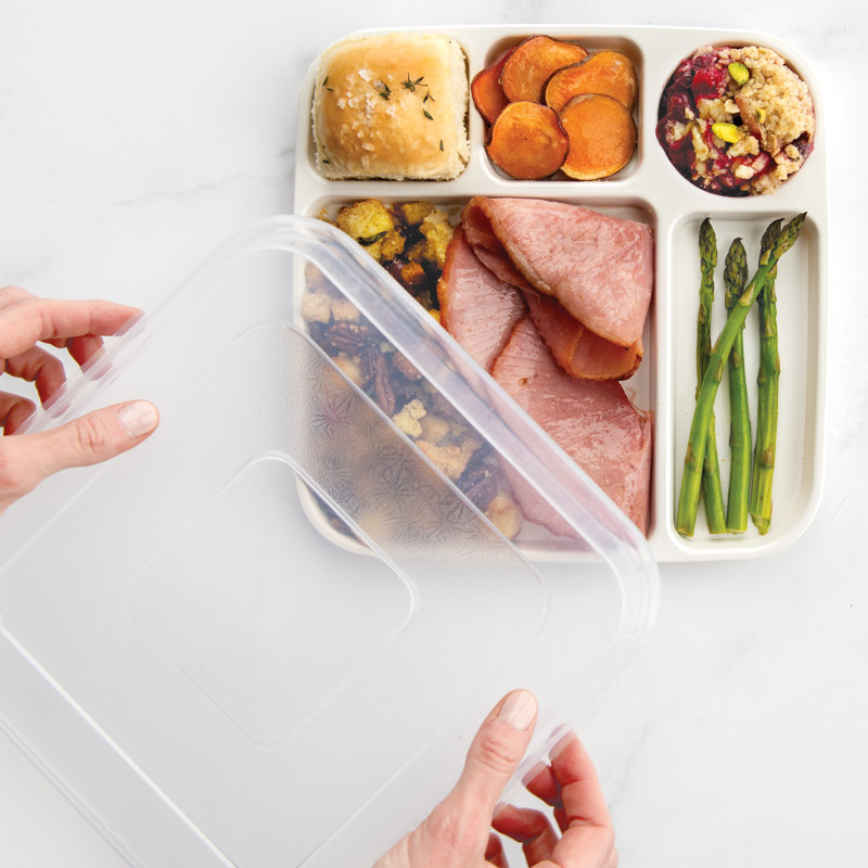 Plastic Divided Serving Dish with Lid