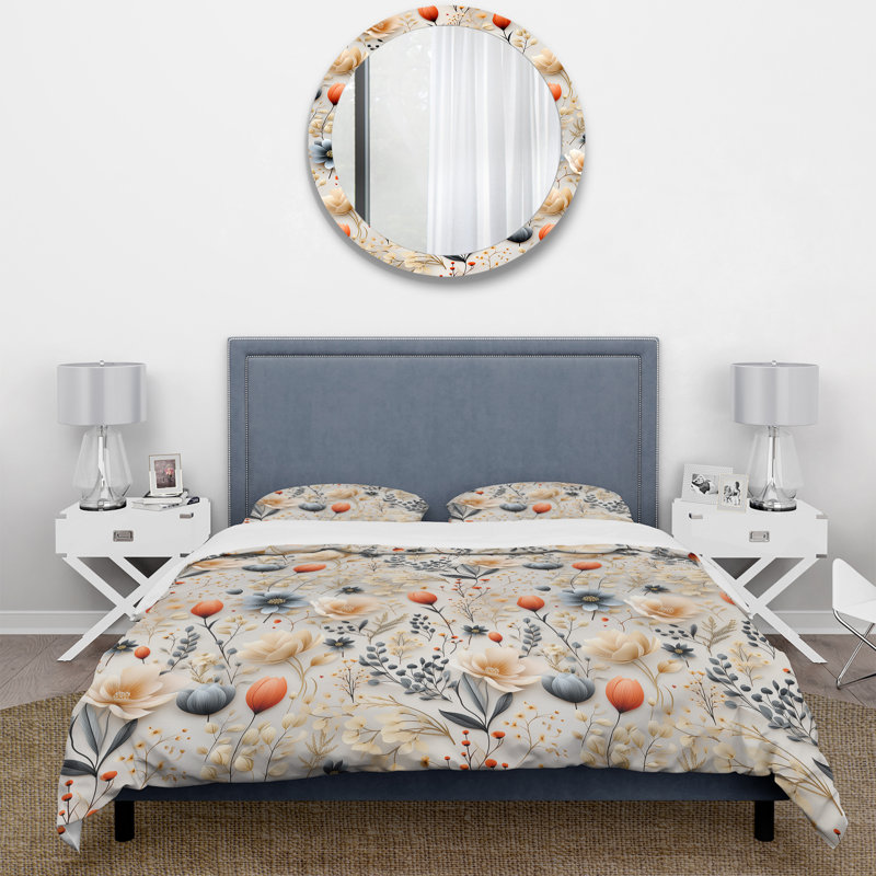 Literie délicate et neutre, Housse de couette simple + 1 taie décorative stan