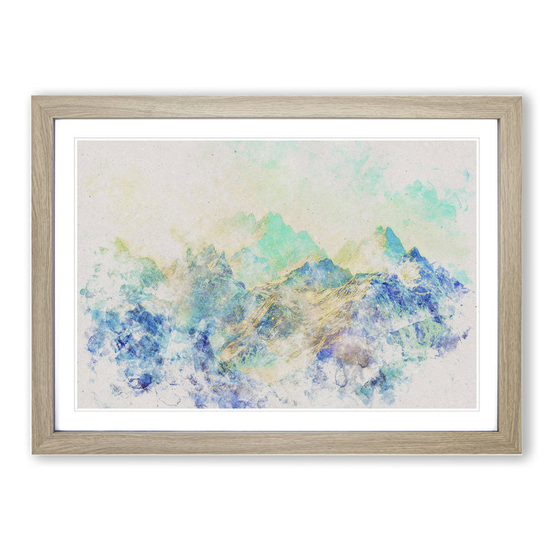 Mountain View Vol.1 - Picture Frame Painting, 27cm H x 36cm W x 2cm D, Oak Framed