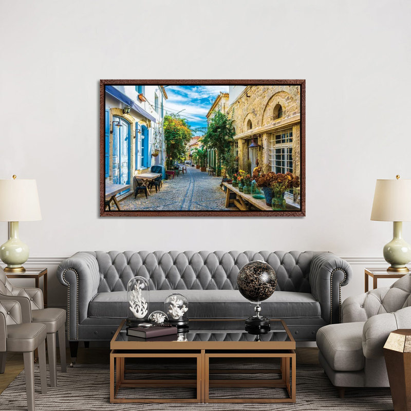 Alacati,Turkey III by Nejdet Duzen - Print on Canvas, Classic Brown Wood Framed, 152.5 cm H x 101.5 cm W