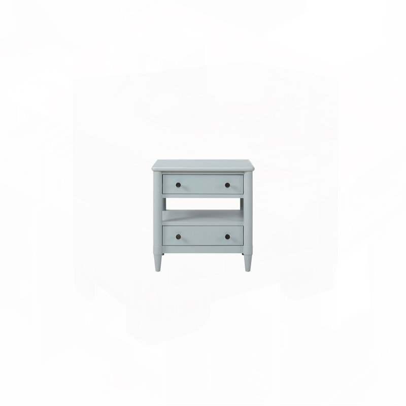 Table de chevet avec 2 tiroirs, Bleu clair