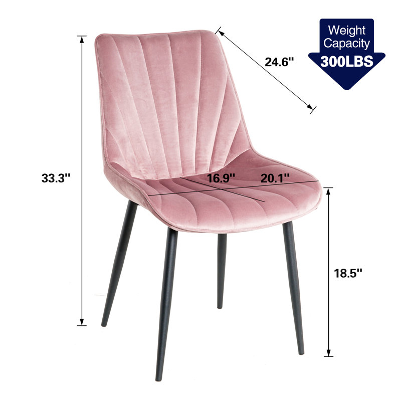 Chaise d'appoint capitonnée en velours rose, Velours rose