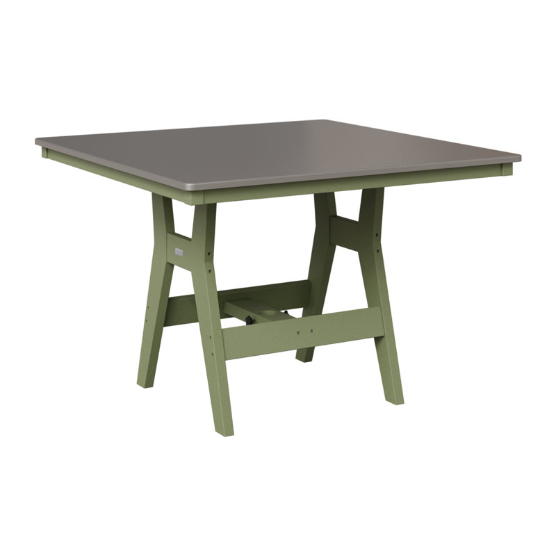 Table de bar berlinoise Berlin Harbor, Acier inoxydable martelé, H 38,87 po x l 44 po x P 44 po, Sauge