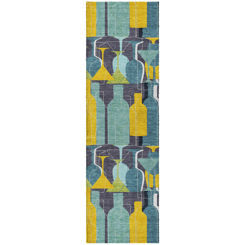 Premium Machine Washable Dream Shag ADS168 Martini and Wine Rug, 2'3" x 7'6" Runner