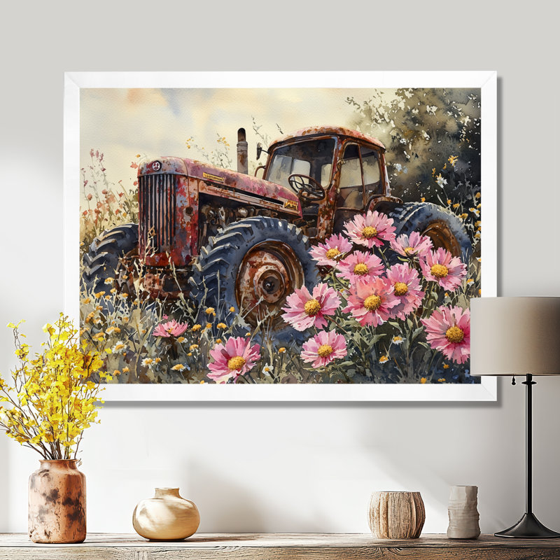 Dubravka - Floral Large Wall Decor, H 34 po x l 44 po, Reproduction encadrée d'une seule photo, Blanc