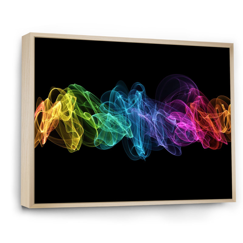 Colourful Matrix Art II - on, 8" H x 12" W x 1" D, Brown Floater Framed