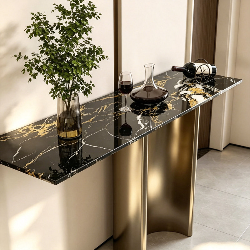Console Italian Light Luxury, H 33,5 po x l 39,4 po x P 13,8 po