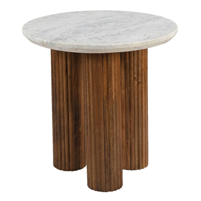 Table d'appoint Jason en noyer et blanc