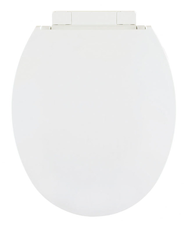 Siège de toilette rond en plastique, Blanc grue