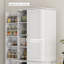 Armoire de cuisine 65 ", armoire de cuisine avec 4 portes et 16 portes pour la salle à manger, blanc