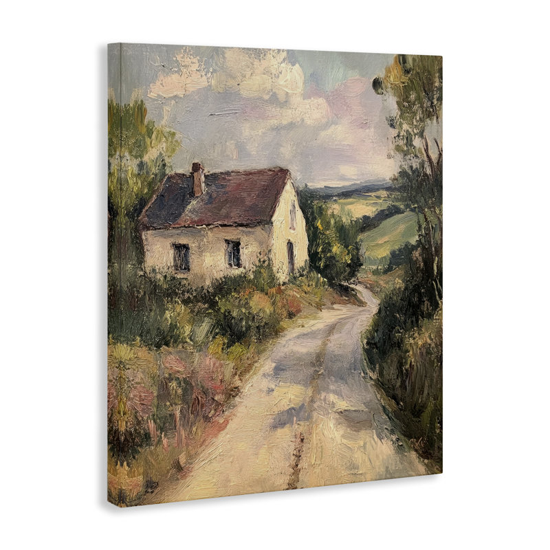 «Scenic Cottage Road Canvas» par Petal Prints Design, H 20 po x l 16 po