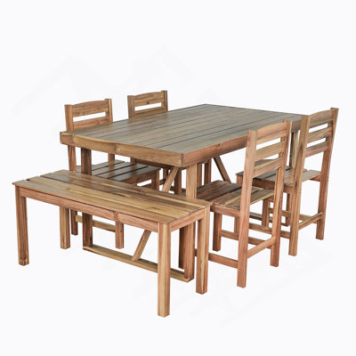 Ensemble de table et chaises d'extérieur en bois d'acacia de haute qualité