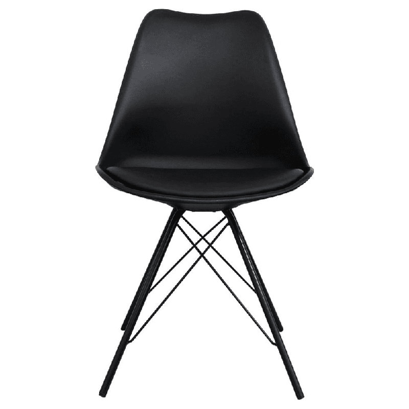 Aneta Plastic Side Chair, Black