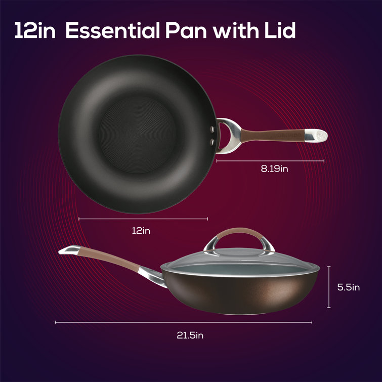 Circulon Symmetry Hard-Anodized Nonstick Cookware Induction Pots and Pans Set with Recipe Booklet and Utensils, 8-Piece, Chocolate