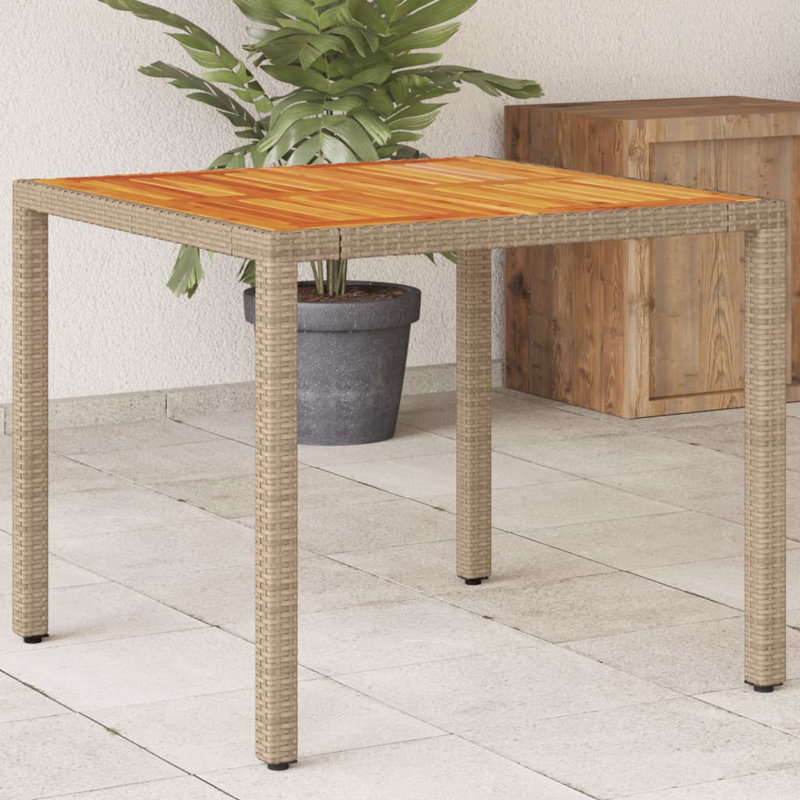 Aislynne Square Solid Wood Outdoor Dining Table - 90 cm W 90 cm D