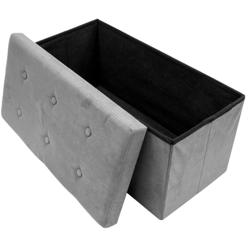 Repose-pieds avec rangement, gris