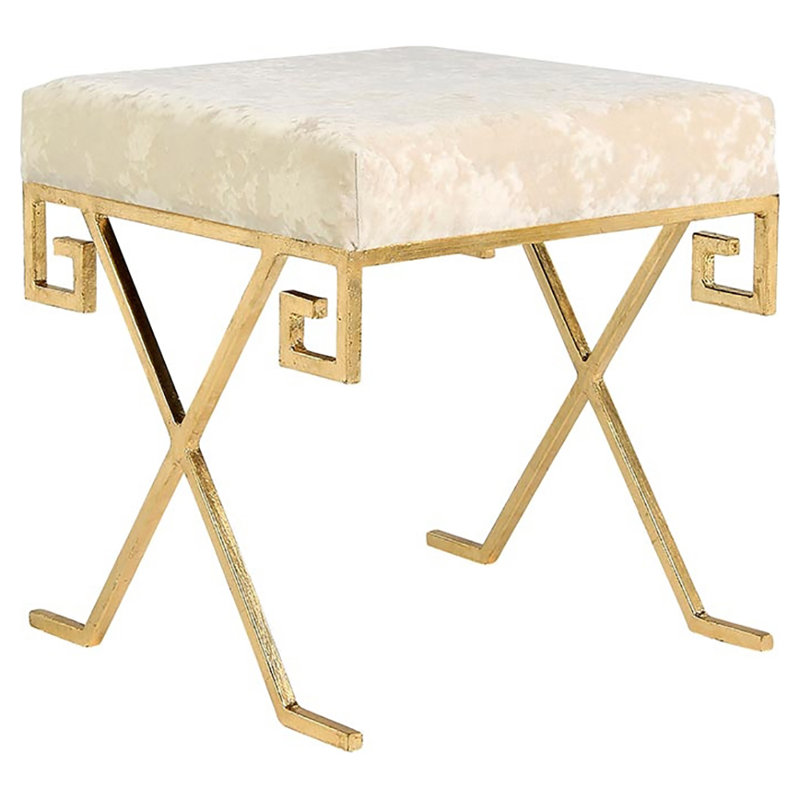 Salonica Upholstered Bench, Royal Gold/A La Mode Ivory 