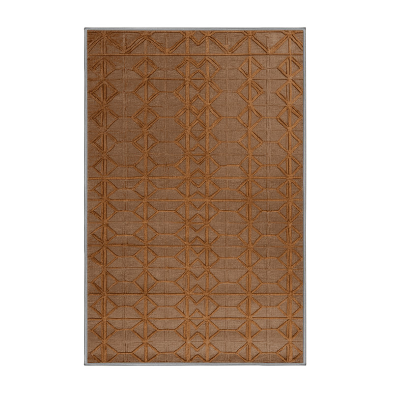 Tapis brun treillis lavable à la machine, Tapis de couloir 2 pi x 4 pi