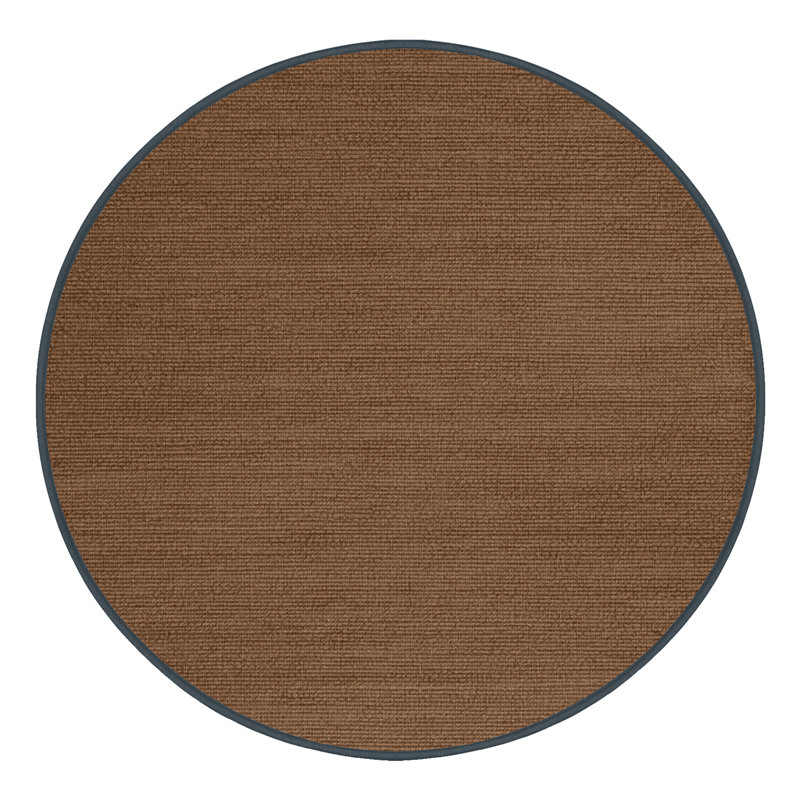 Tapis brun uni lavable à la machine, Rond 4 pi