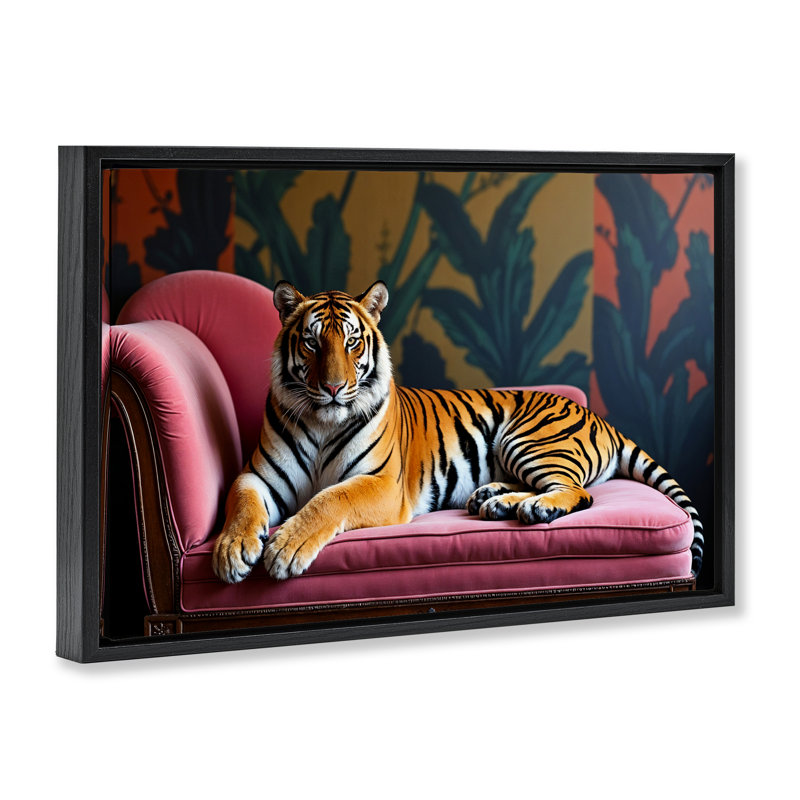 Cadre flottant Exotic Tiger, Cadre flottant noir de jais, H 21 po x l 31 po