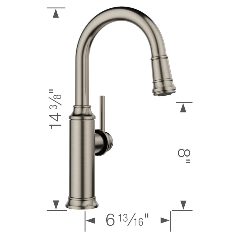 Empressa Pull-Down Bar Faucet - Satin Platinum, Satin Platinum
