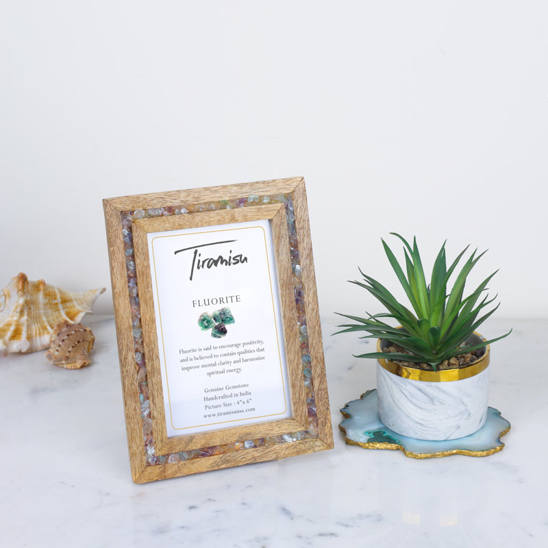Brown Wood Beaded Picture Frame