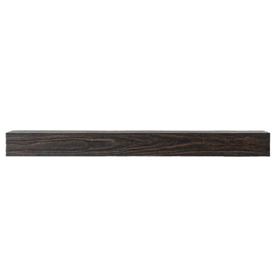 Stowe Rustic Charcoal Black Wood Fireplace Mantel Shelf