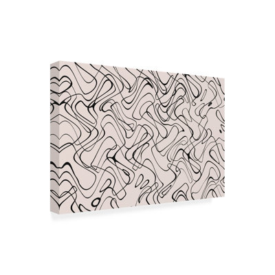 Adasha Thin Shakey Lines Square On Canvas by X1 Brand Print
