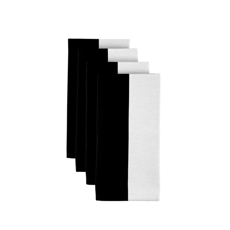Cabana Polyester Striped Square Napkin, Black