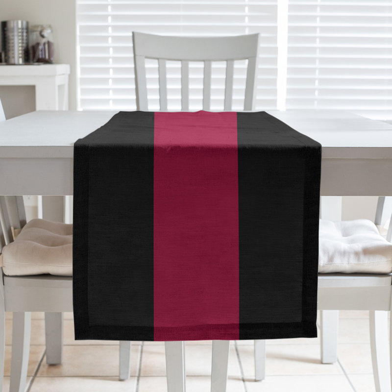 Miami Basketball Table Runner, Black/Red/Black, 72" L x 16" W, Cotton blend