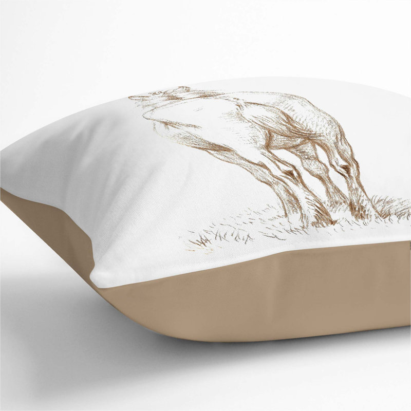 Square Throw Cushion, Stone, 40cm H x 40cm W x 15cm D