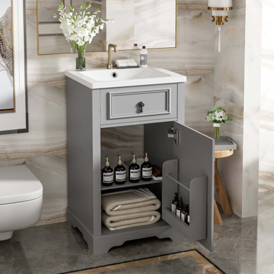 Meuble-lavabo de 20 pouces avec lavabo en céramique