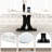 Rectangle Marble Texture Pedestal Dining Set with Velvet Tufted Dininig Chair-126114847-126114836-126114845