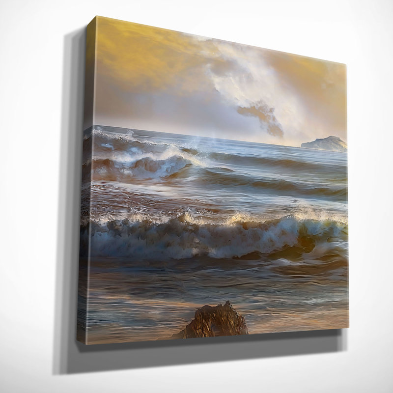 « distante island i » par mike calascibetta, reproduction d’art sur toile tendue encadrée, H 24 po x l 24 po x P 1,5 po