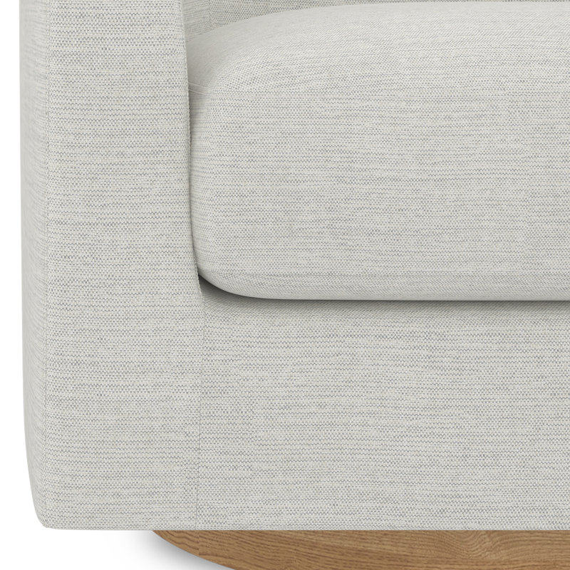 Fauteuil demi-tonneau pivotant Kanise, Lin ivoire