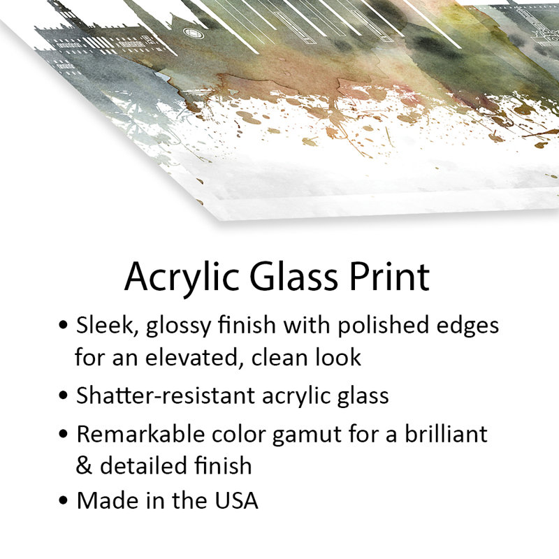 «Detroit Skyline», impression sur verre acrylique
