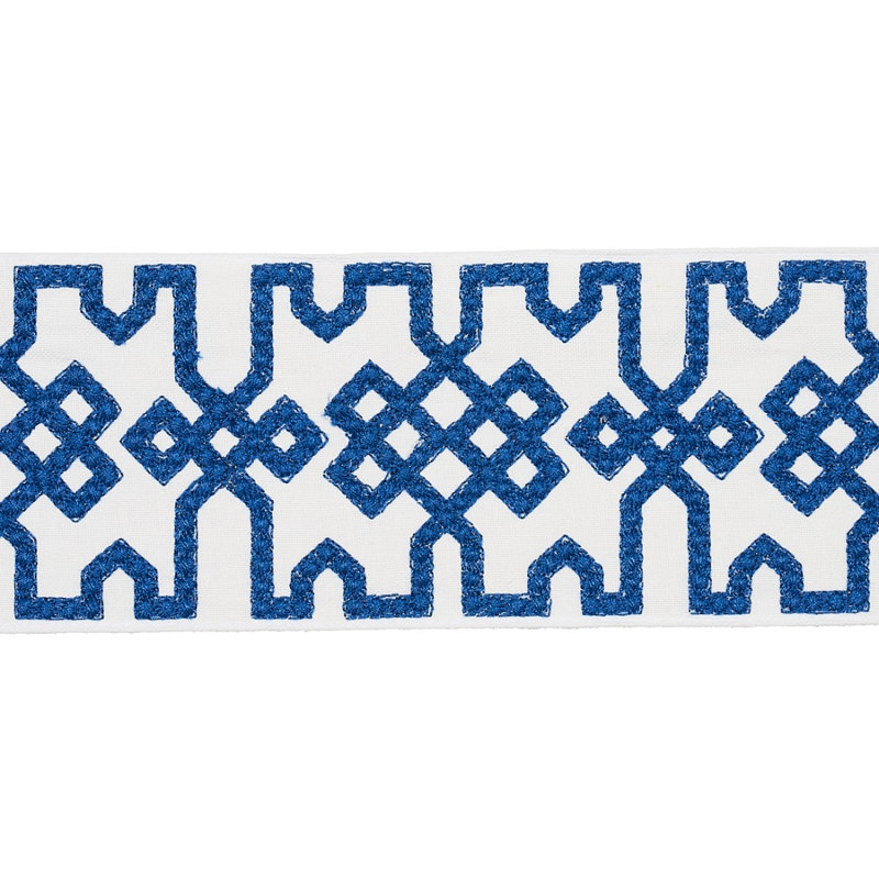 Ruban de treillis noué, Bleu / blanc